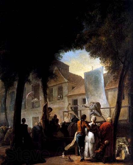 Gabriel Jacques de Saint-Aubin A Street Show in Paris France oil painting art